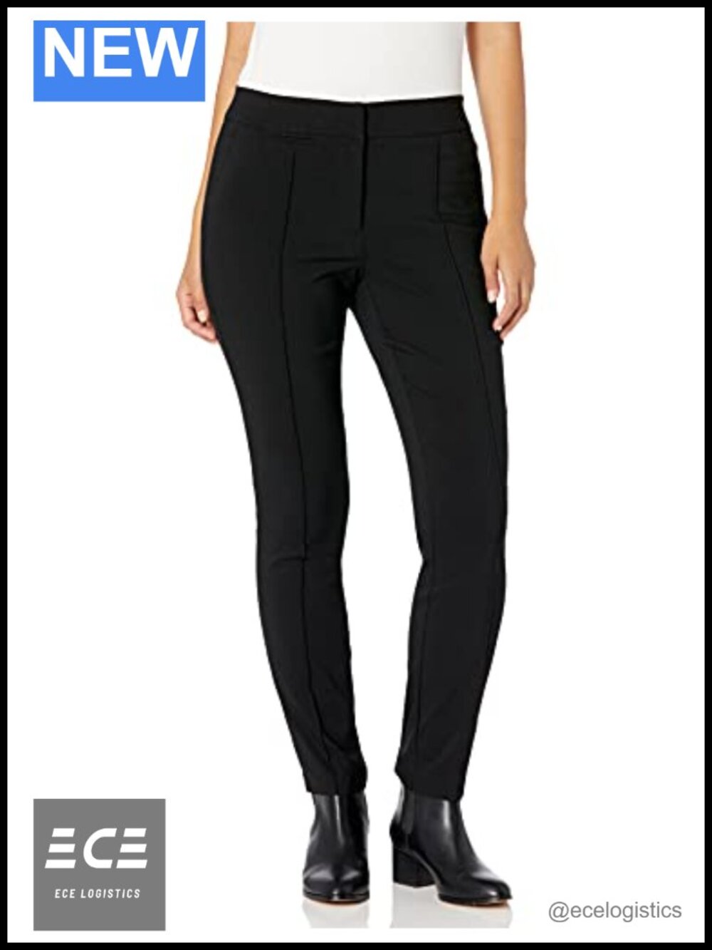 Women's Cigarette Pants High Rise Slimming Seam Straight Leg Dress